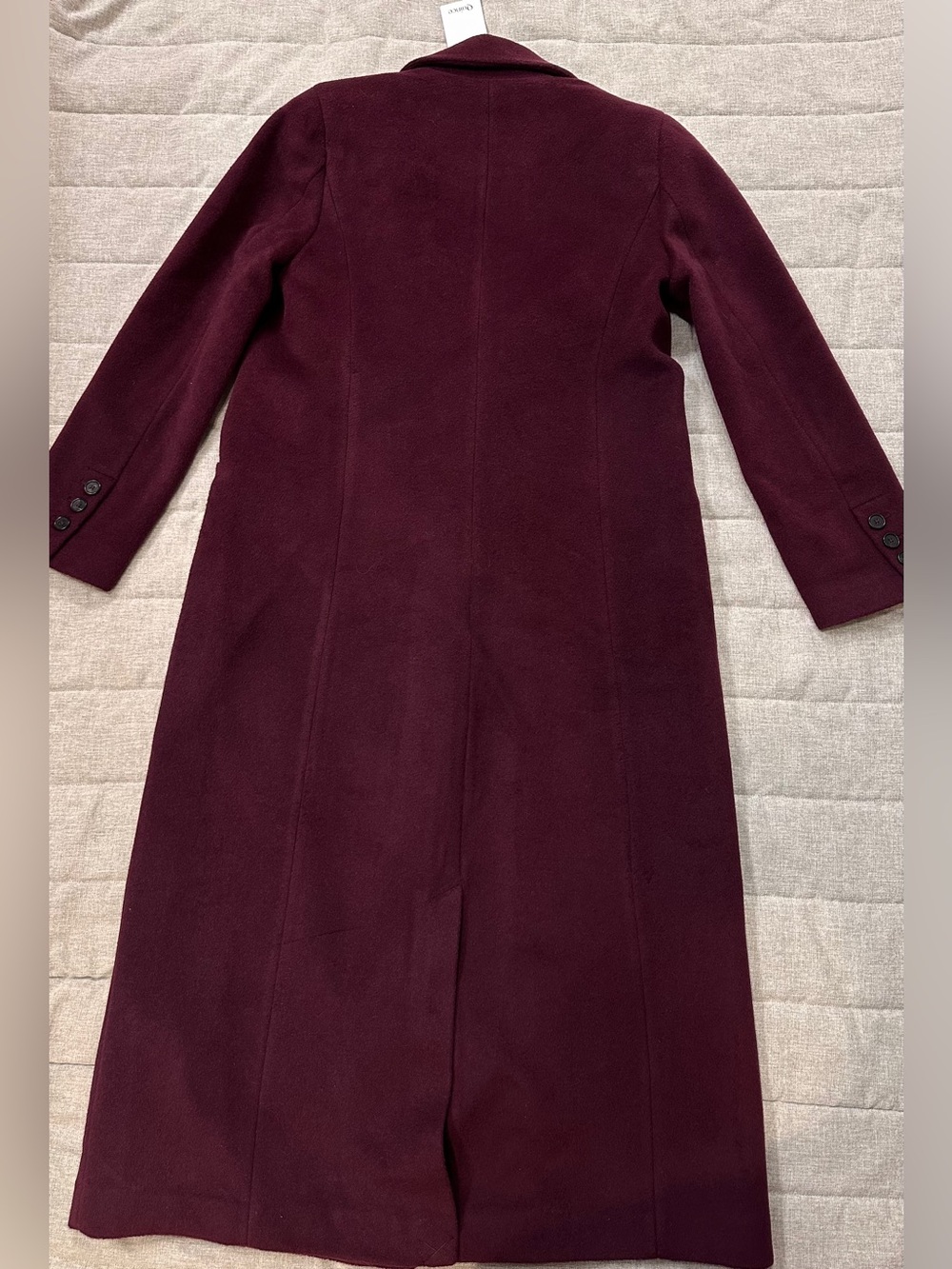 NWT Quince Women’s S Wool Cashmere Tailored Long Coat Burgundy - Picture 11 of 11